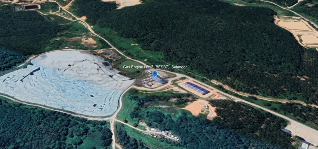 3D Google Earth image of Biogas Project in Selangor, Gas Engine No. 7 (BESB7)