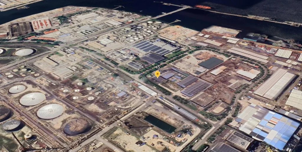 3D Google Earth image of Solar Project in Singapore, 45 Shipyard Road Power Plant