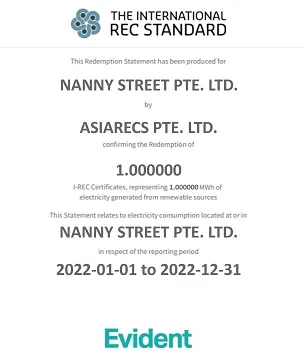 sample Renewable Energy Certificates (RECs) being offered to companies to offset their scope 2 emissions